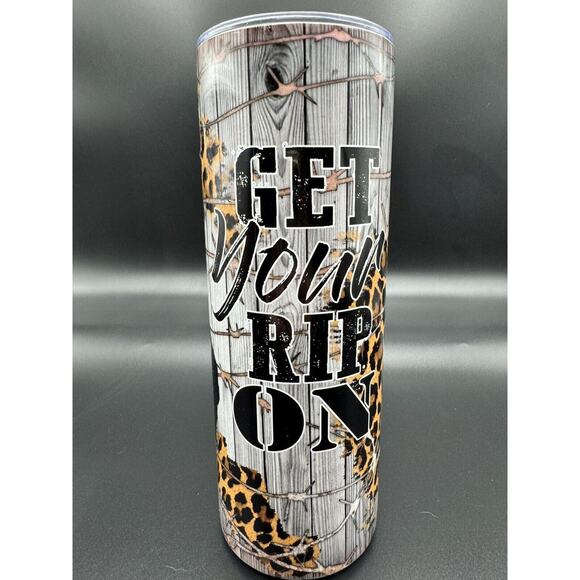 Yellowstone Tumbler with Leopard Print RIP Beth Rustic Design 20oz Insulated - Picture 3 of 6